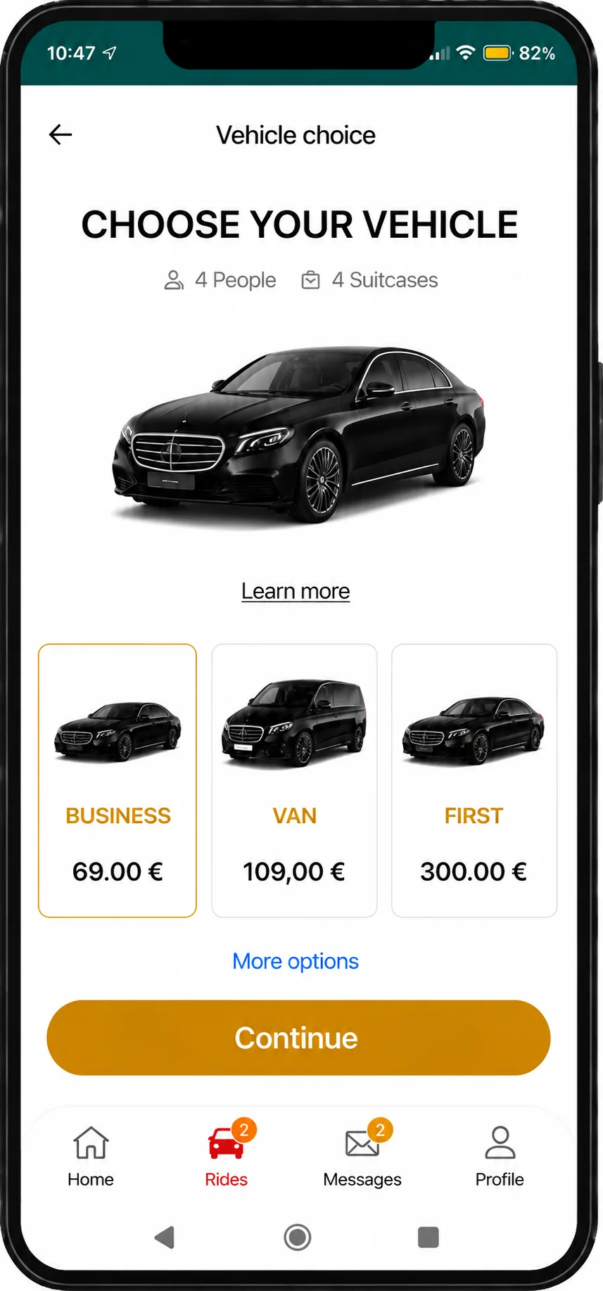 Taxi and private chauffeur in Paris – UDRIVER booking app